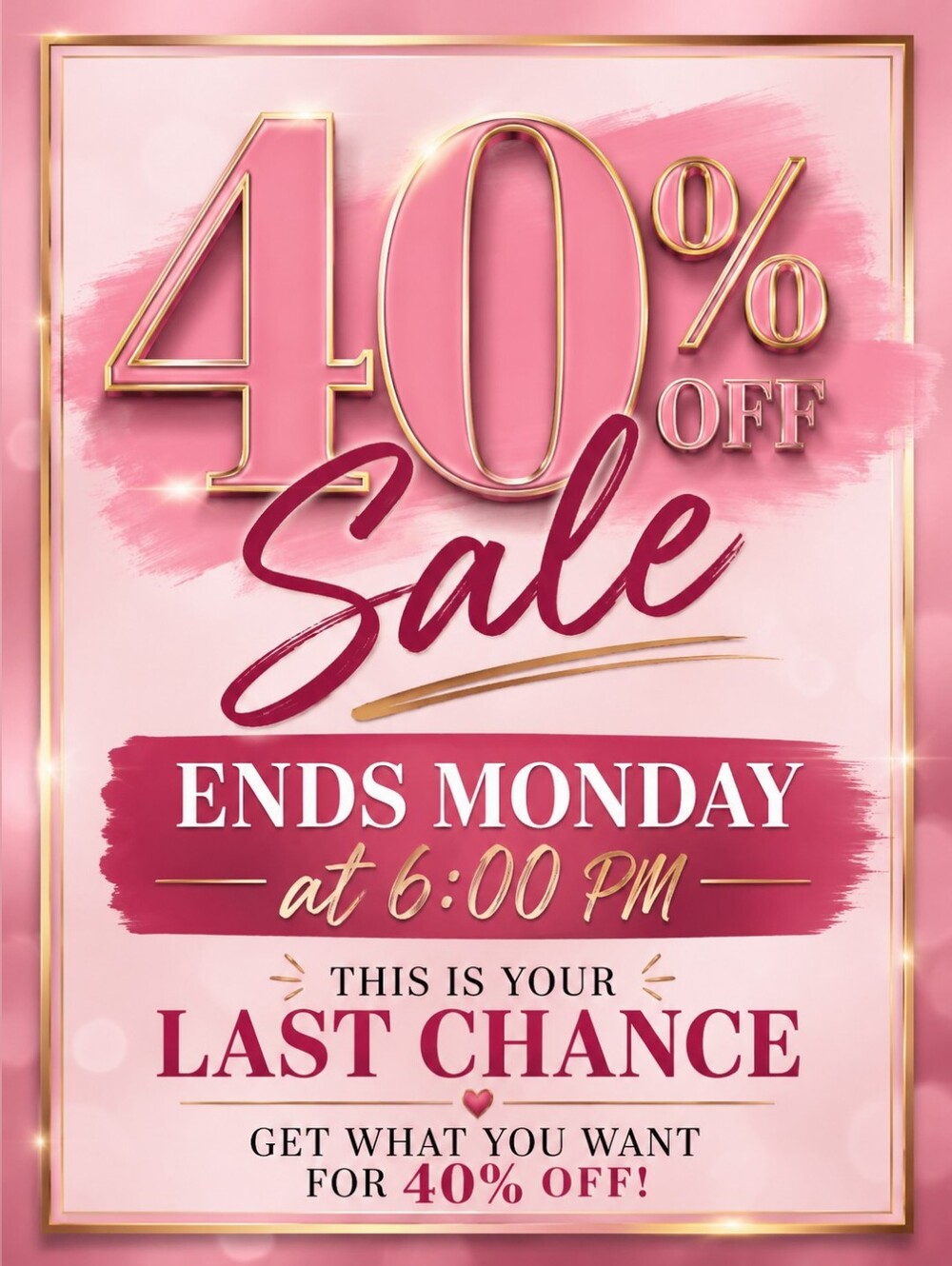 40% Off Sale